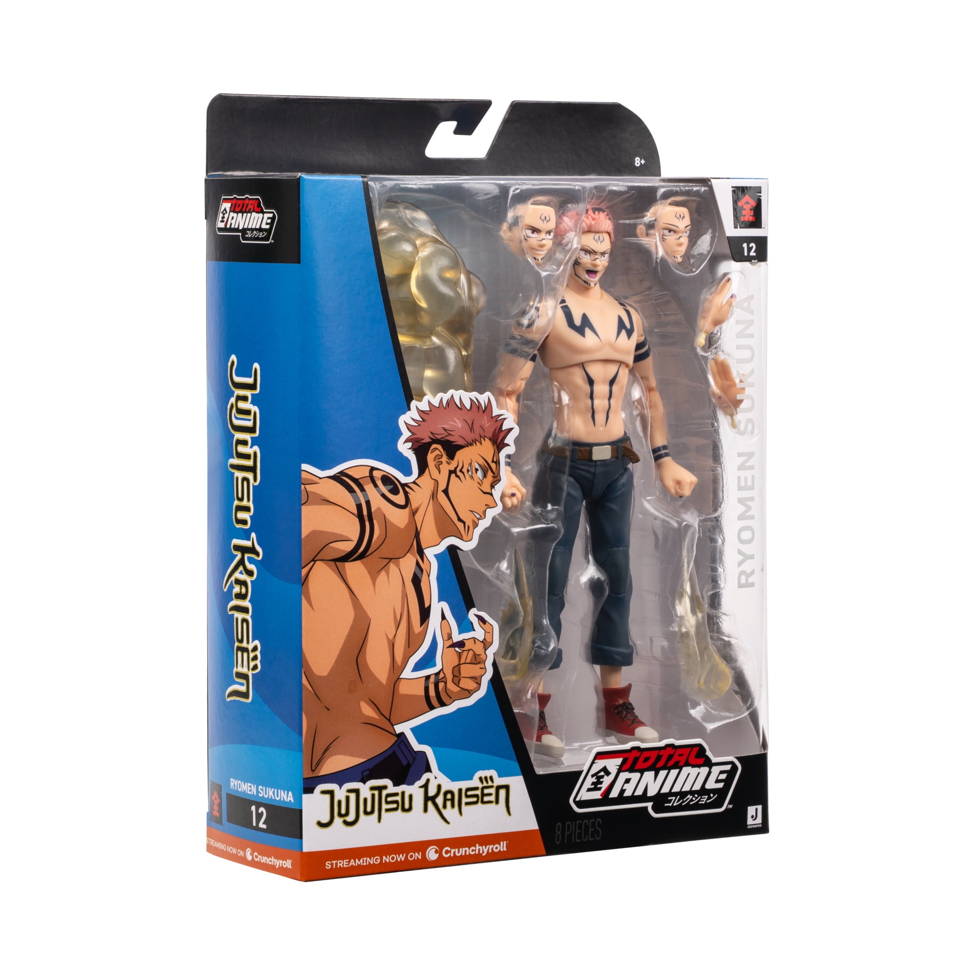 Total Anime Ryomen Sukuna - 6.5-Inch Figure with Swappable Faceplates, Alternate Hands, and Energy Effects