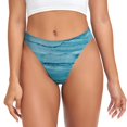 thumbnail image 1 of Fotbe Teal Turquoise Fluid Stripes Tanga Sin Costuras para Mujer con Estampado – Panties Invisibles, Transpirables y Cómodos para Uso Diario-3X-Large, 1 of 6