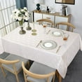 thumbnail image 2 of GymChoice Solid Flower Jacquard Table Cloth,Rectangle Tablecloth Wrinkle Free Table Cloth Spill Proof Heavy Weight Fabric Tabletop Decoration for Kitchen Banquet Party, Rectangle, 2 of 9