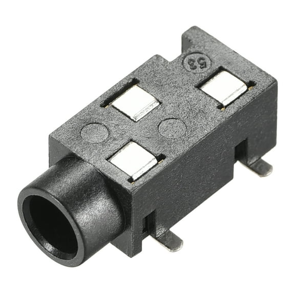 3.5mm Headphone Jack Female Audio Socket Connectors Stereo 3 Pins Plastic PCB Mount Black 20pcs