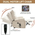 thumbnail image 3 of Llinc Store Electric Power Lift Recliner Chair with 350 LBS Load Bearing, Heat Massage Chair Dual Motor Infinite Position with Hidden Cup Holders, Power-Remote, Medium-firm, 3 of 9