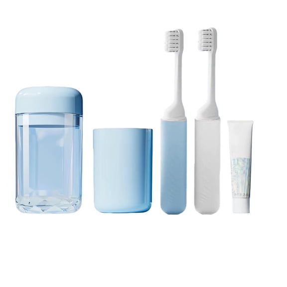 Travel Toiletry Set for 2 People, Portable Toiletry with Cups for Travel, Camping