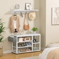 thumbnail image 5 of Noelse Hall Tree with Bench, 4 in 1 Coat Rack Set, Industrial Bench with 4 Hooks, 5 Storage Shoe Cubbies, for Entryway, Hallway,White, 5 of 10