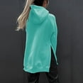 thumbnail image 4 of Hooded Pullover Split Hem with Pocket Hooded Sweatshirt Long Sleeve Thick Oversize Hoodie for Women, 4 of 6