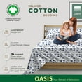 thumbnail image 3 of THREAD SPREAD 100% Organic Cotton California King Sheets - Percale Weave Cotton Sheets (4 PC, Floral Blue), Soft Cooling Hotel Printed Sheet Set, 3 of 7