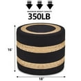 thumbnail image 6 of Tcbosik Handwoven Water Hyacinth Ottoman,18-Inch Round Pouf Footrest with 350lbs Capacity, Natural & Black, 6 of 7