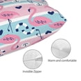 thumbnail image 3 of Fuzoiu Pink Striped Flamingo Print Pillow Case with Hidden Zipper,Pillow Covers,Soft and Comfortable Pillowcase-20"x30", 3 of 6