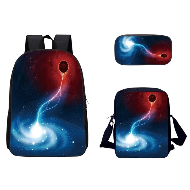 Agiferg 3D Sky Pattern School Bag Breathable Travel Outdoor Multifunctional Bag 3PC