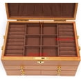 thumbnail image 5 of Fichiouy Wooden Jewelry Box 3 Layers Large Capacity W/Lock + Velvet Interior Organizer, 5 of 9