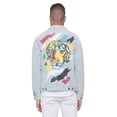 thumbnail image 4 of Victorious Men's Casual Distressed Colorful Painted Tiger Denim Jean Jacket DK165 - Light Indigo - 2X-Large, 4 of 6