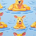 thumbnail image 6 of HAOXIT Cute Capybara Swimming in The Lake Round Table Cloth Cartoon Animal Polyester Tablecloth Tablecloth Dinning Table Cover for Indoor Outdoor Party Picnic 38-42, 6 of 8