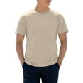 thumbnail image 2 of BUWTTED Men T Shirts Solid Color Short Sleeve Basic Tops Slim Fit Stretchy Loungewear Summer Casual Beige Shirt L, 2 of 4