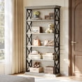 thumbnail image 6 of Finmind 71-inch Tall Bookshelf, 6-Tier Industrial Bookshelves and Bookcases, Freestanding Display Shelves for Living Room, Bedroom, Gray & Black, 6 of 7
