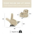 thumbnail image 5 of Garvee Oversized Wide Power Lift Recliner Chair, Heat and Massage, Adjustable Back and Legs, Beige, 5 of 7