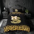 thumbnail image 2 of meiyoeat Leopard Sequin Initial S Print Twin Duvet Cover,Girly Bow Kids Twin Bedding For Girl,Black Reversible,2-Piece,1 Duvet Cover and 1 Pillowcase, 2 of 6