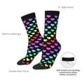 thumbnail image 4 of Hirioo Rainbow Hearts Pattern Adult Middle Tube Socks Breathable Sock Non-Pilling,Contrasting Color Design, 4 of 6