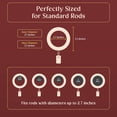 thumbnail image 4 of Premium Wooden Curtain Clip Rings – Natural Beechwood Finish – 3.5" Outer, 2.7" Inner Diameter – Decorative Drapery Rings with Hooks for Rods and Panels - Pack of 96, 4 of 6