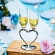thumbnail image 3 of Juego de 2 copas de champán creativas, regalos de champán para bodas con forma de corazón, plata, 3 of 4