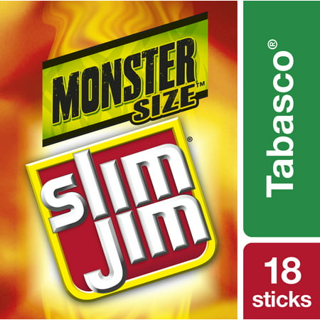 Slim Jim Monster Smoked Meat Stick, Tabasco Flavor, 1.94 Oz.