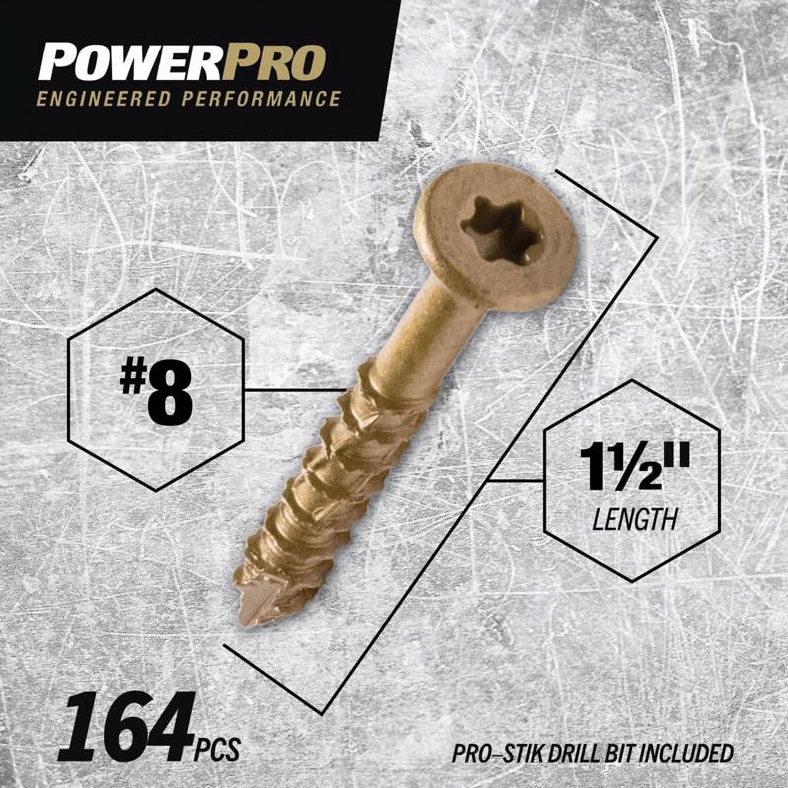 Hillman Fasteners 116826 Power Pro ONE Multi-Material Screws, #8 x 1-1/2"