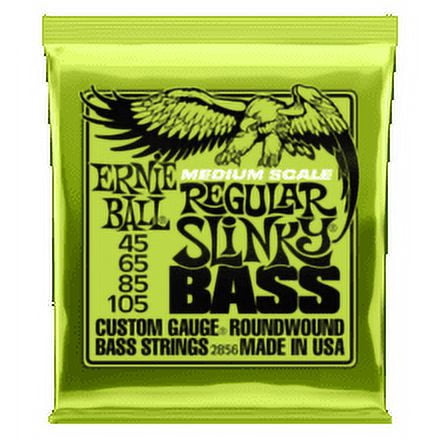 Ernie Ball Medium Scale Regular Slinky Nickel Wound Bass Guitar Strings, 45-105 Gauge P02856