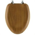 thumbnail image 2 of Mayfair Elongated Oak Wood Toilet Seat, 2 of 3