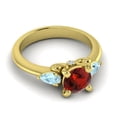 thumbnail image 3 of 2.50 Carat Unique Round Cut Garnet & Aquamarine Gemstone Engagement Ring for Women Solid 14K Yellow Gold Size 7.5 by Diamond-Capitals, 3 of 8
