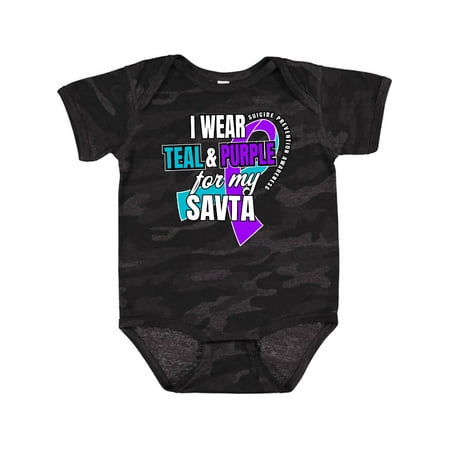 

Inktastic Suicide Prevention I Wear Teal and Purple for My Savta Gift Baby Boy or Baby Girl Bodysuit