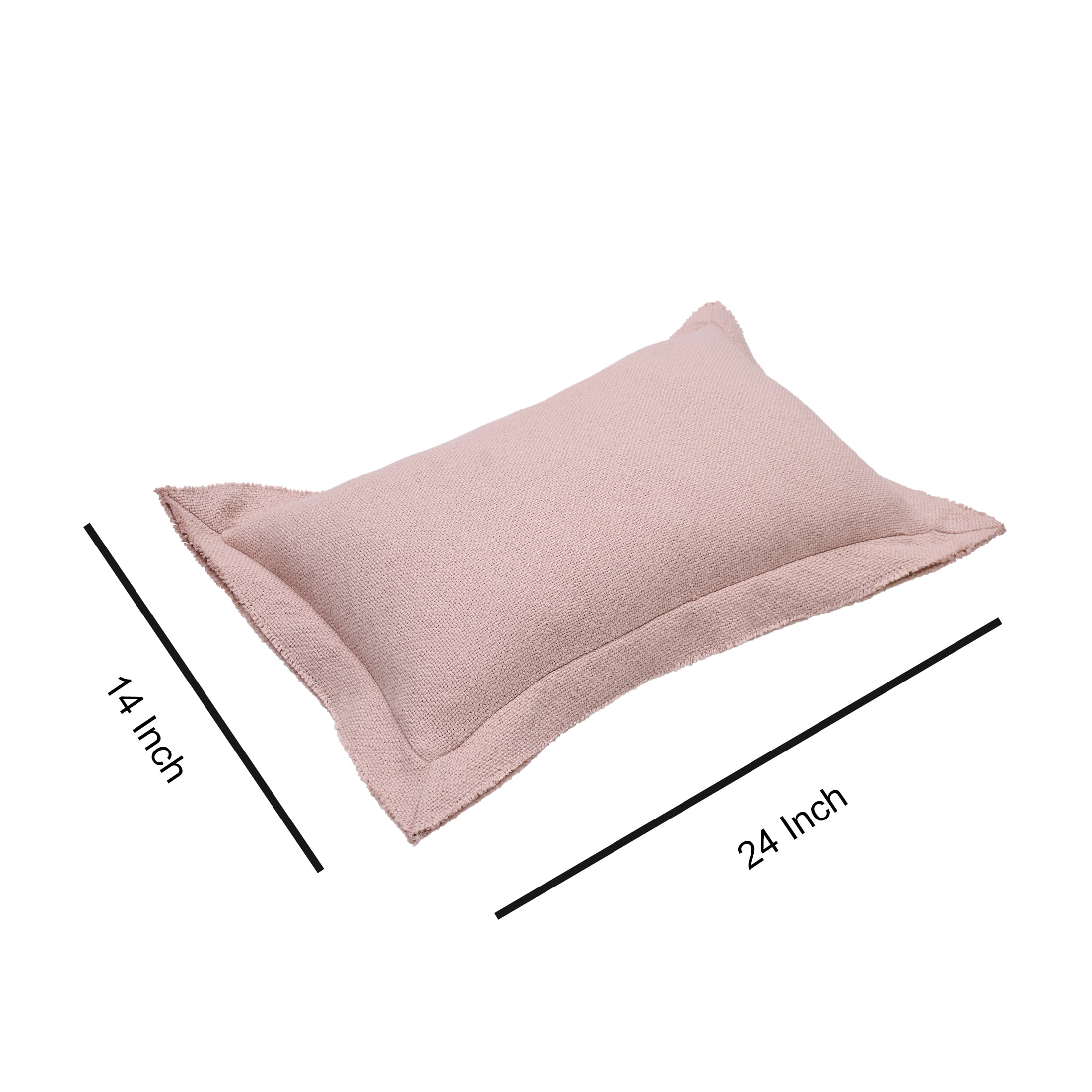 Better Homes & Gardens 14x24 Blake Bi-Flange Throw Pillow Cover, Antique Blush