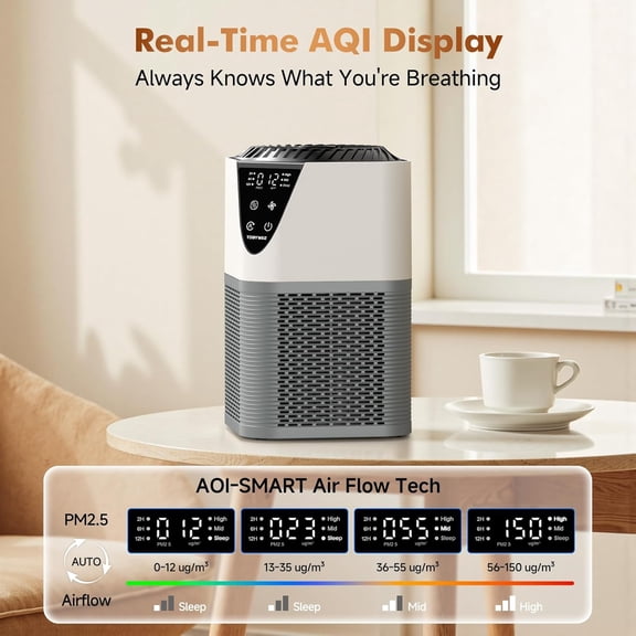 Purifier for Large Room to 1750 Sq Ft, H13 True HEPA Filter with Auto Mode and Aromatherapy