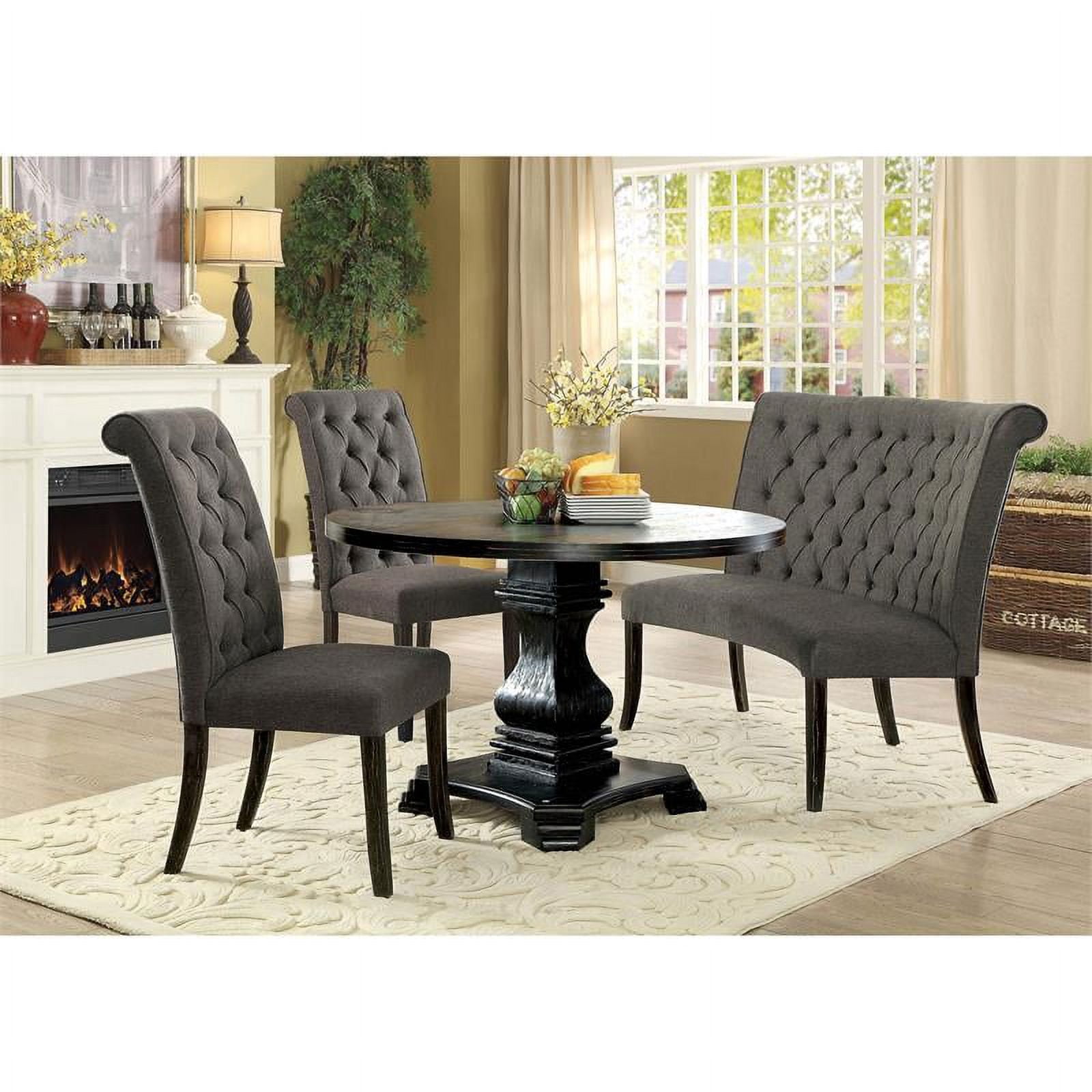 Bowery Hill 48-inch Wood Round Dining Table in Antique Black