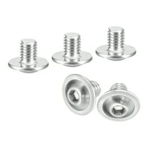 Uxcell Flanged Button Head Socket Cap Screws,100 Pcs M5x5mm - 304 Stainless Steel Socket Drive Fasteners Bolts, Fully Thread Machine Screws (Silver)