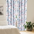 thumbnail image 2 of Ambesonne Floral Curtains, Flowers Watercolor Vintage, Pair of 28"x63", Soft Pink and Ceil Blue, 2 of 5