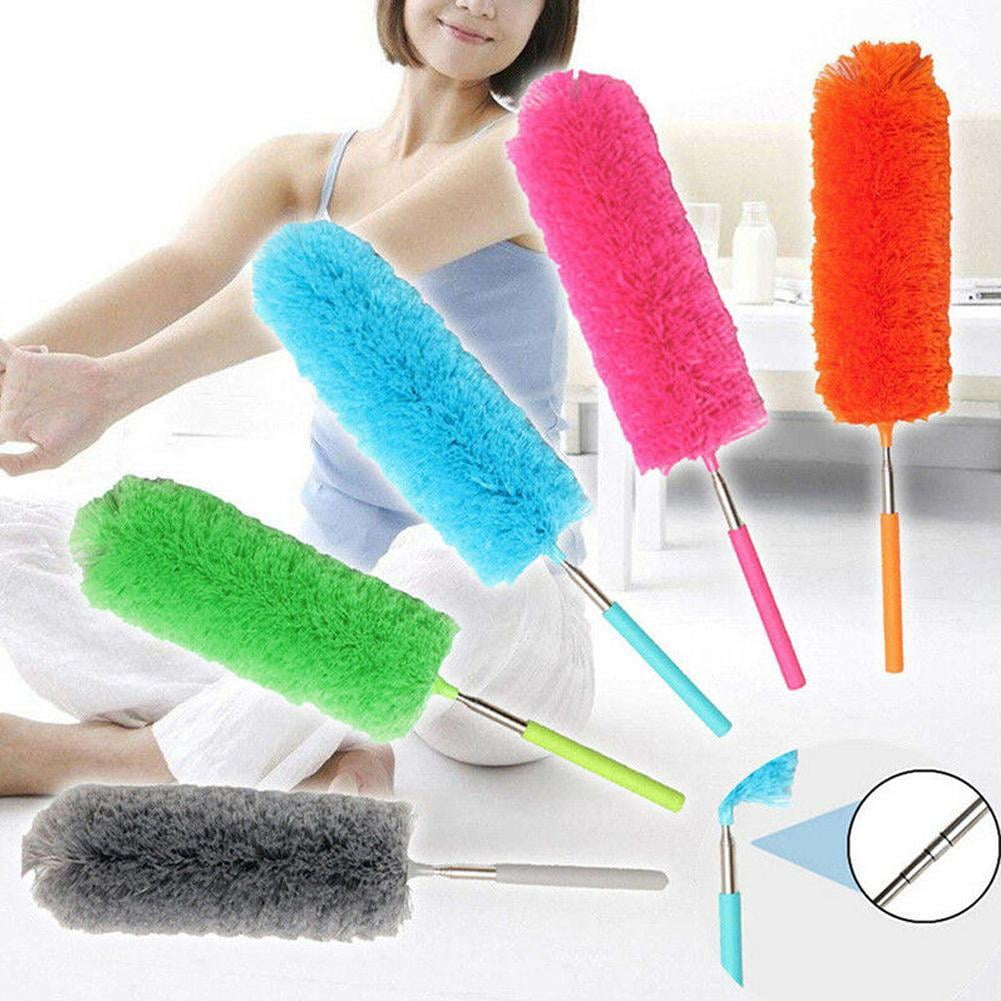 Small Microfibre Duster Cleaning Telescopic Handle Brush Extendable Feather Y5S5 