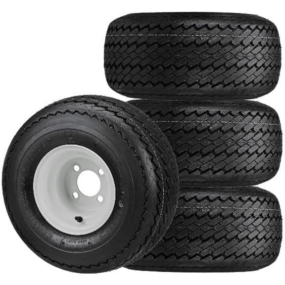 RM Cart Four Golf Cart Tires & Rims 18 X 8.5 X 8 18-850-8 18X8.50-8 White 4 Lug Hole