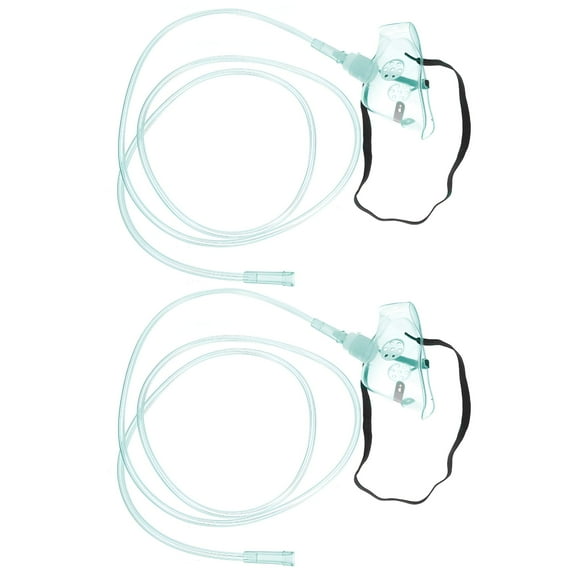XIRQI 2 Pack Comfortable Disposable Elderly Oxygen Mask Supplies (Sky Blue)