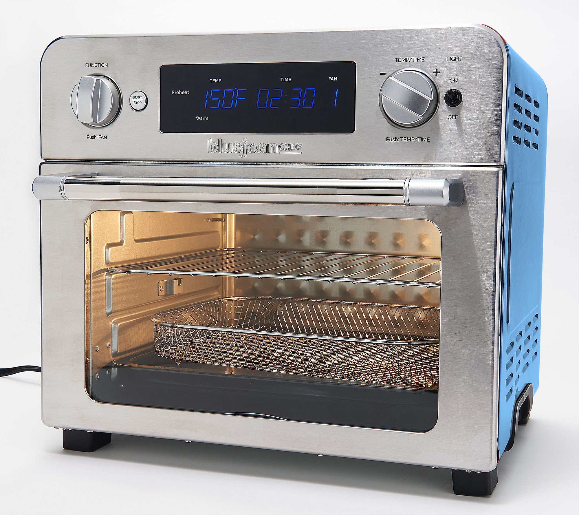 Restored Blue Jean Chef 23L Digital Air Fryer Toaster Oven Denim Blue (Refurbished)