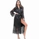 thumbnail image 1 of Women Sexy Lace Silk Kimono Robe Sleepwear Nightgown Long Dressing Gown Nightie Nightwear, 1 of 5