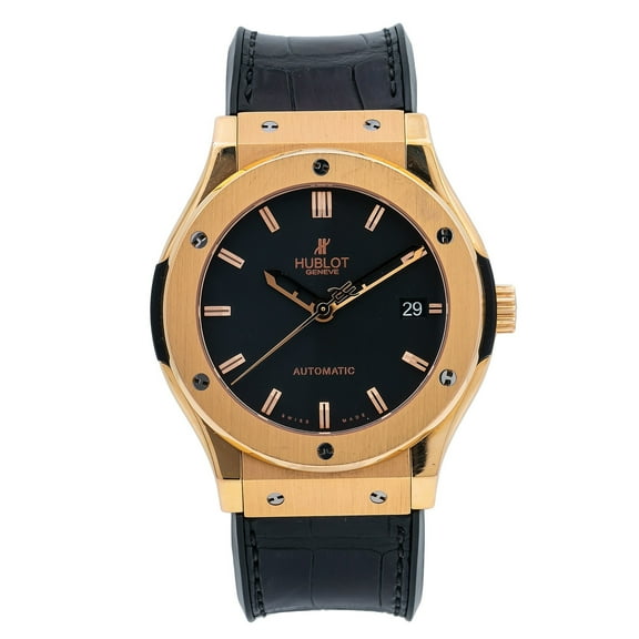 Pre-Owned Hublot Classic Fusion 511.PX.1180.RX 45MM Black Dial With Leather Bracelet