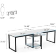 thumbnail image 6 of Tribesigns 2-Person Work Desk, 94.5 inches Extra Long Rustic Computer Large Double Workstation Writing Study Desk with Storage Shelves for Home Office, 6 of 6