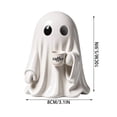 thumbnail image 4 of 3.94 Inch Cute Ghost Figurine Holding Coffee Cup, Resin Spooky Ghost Shaped Ornament for Halloween Coffee Station Kitchen Bar Tabletop Decor, 4 of 8