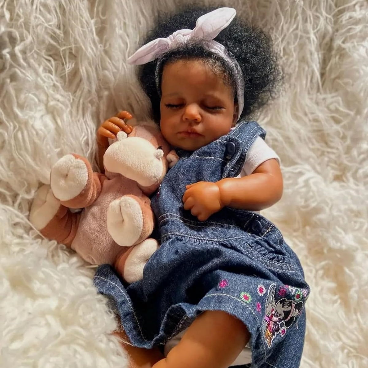 Reborn Baby Dolls Black 20 inch African American Newborn Baby Girl Doll Soft, Realistic Newborn Baby Doll, Waterproof, Poseable with Accessories Gift for Kids Age 3+