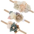 thumbnail image 1 of Diadema de nailon floral para bebé niña Diadema elástica Lazo hecho a mano Bebé recién nacido Paquete de 3 piezas$ Juego de diadema de flores para niña-Corolla de 3 piezas, 1 of 6