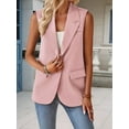 thumbnail image 2 of Women'S Summer Sleeveless Vest Tops Fashion Casual Work Office with Pockets Pink XXXL, 2 of 7