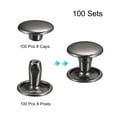 thumbnail image 3 of Unique Bargains 100 Sets Leather Rivets 9mm Double Cap Rivets 8mm Height Metal Studs Rivet, Gun-black, 3 of 5