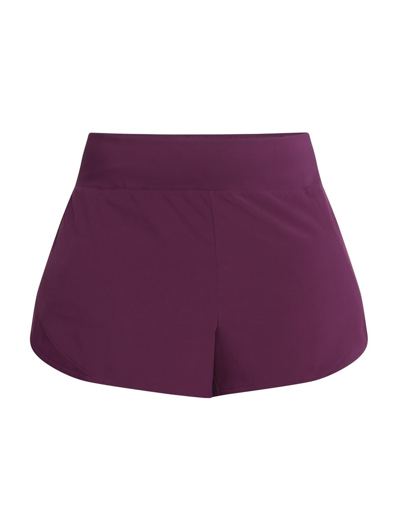 Clothe Co. Women's Moisture Wicking Athleic Dry Fit Running Shorts Maroon White Black L