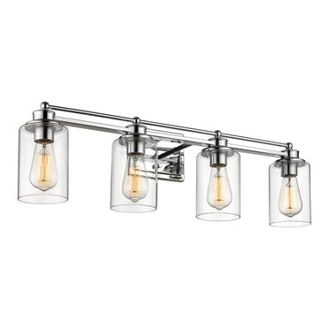 Ltmate 32" Bathroom Vanity Light, 4-Light Chrome Vanity Light Fixture with Clear Glass Shade