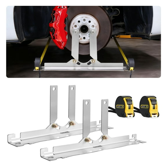 VEVOR Wheel Alignment Tool, 2 PCS Stainless Steel Heavy Duty Toe Alignment Plates with 2 Measuring Tapes, Accurate Automotive Wheel Tools for Home Use, Compatible with Cars, Trucks, SUVs, and Vehicle