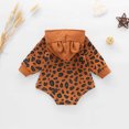 thumbnail image 4 of Body De Bebé Canastilla Onesies Para Niños Pequeños Otoño Primavera Niñas Niños Estampado De Leopardo Mameluco Con Capucha Botón De Manga Larga Sudadera Monos Marrón Odeerbi LM103-7056, 4 of 4