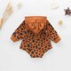 thumbnail image 4 of Body De Bebé Canastilla Onesies Para Niños Pequeños Otoño Primavera Niñas Niños Estampado De Leopardo Mameluco Con Capucha Botón De Manga Larga Sudadera Monos Marrón Odeerbi LM103-7056, 4 of 4